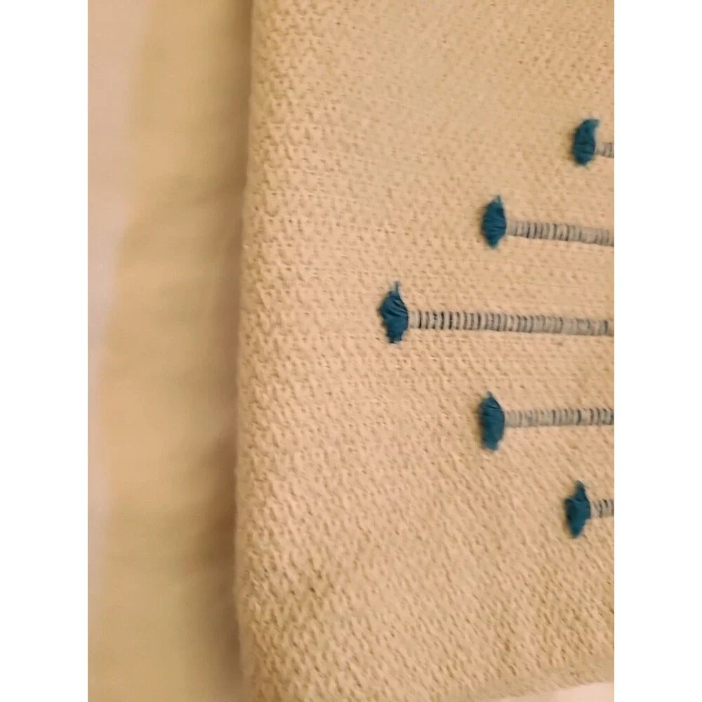 Designer Linen Blend Blue Taupe Beige Pillow Cover 18 X 18